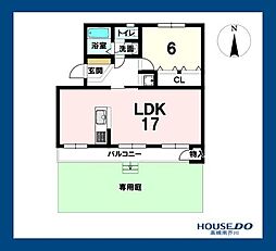 メゾン高槻2号棟 1LDKの間取図画像