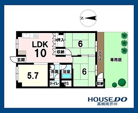 専用庭付の3LDKマンションです洗面台、ユニットバス新調。クロス貼替、室内美装工事済みです1階の専用庭でガーデニングもお楽しみください