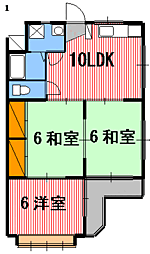 コーポねずみや 201 2階3DKの間取り