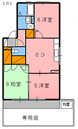 CASA.M.梶川 1階3DKの間取り