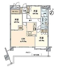 中百舌鳥ガーデンハウス 3LDKの間取図画像