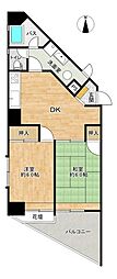 浦和パイオランドマンション 2DKの間取図画像
