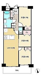 ライオンズマンション若江東壱番館 3LDKの間取図画像
