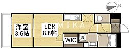JR宇野線 大元駅 徒歩26分の賃貸マンション 1階1LDKの間取り