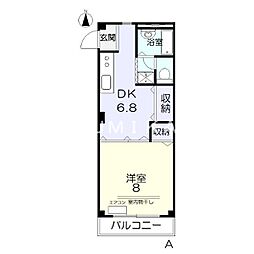 JR山陽本線 岡山駅 徒歩15分の賃貸マンション 3階1DKの間取り
