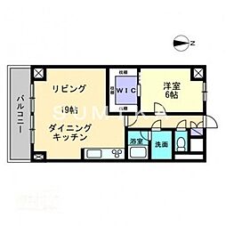 JR山陽本線 岡山駅 徒歩28分の賃貸マンション 3階1LDKの間取り