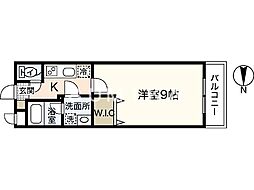 JR山陽本線 岡山駅 徒歩8分の賃貸マンション 4階1Kの間取り