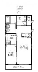 JR吉備線 備前三門駅 徒歩4分の賃貸アパート 1階1LDKの間取り