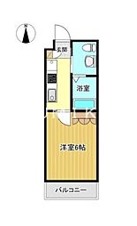 JR山陽本線 西川原駅 徒歩11分の賃貸アパート 1階1Kの間取り