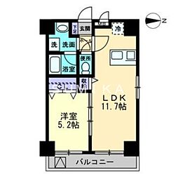 JR山陽本線 岡山駅 徒歩26分の賃貸マンション 5階1LDKの間取り
