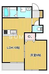 JR宇野線 大元駅 徒歩29分の賃貸アパート 1階1LDKの間取り