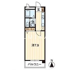 JR山陽本線 岡山駅 徒歩13分の賃貸マンション 1階1Kの間取り
