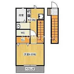 リルシア南棟 1Kの間取図画像