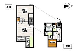 ADC高島駅東 1Kの間取図画像