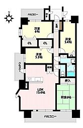 スペリアシティ名南アネックス5 4LDKの間取図画像