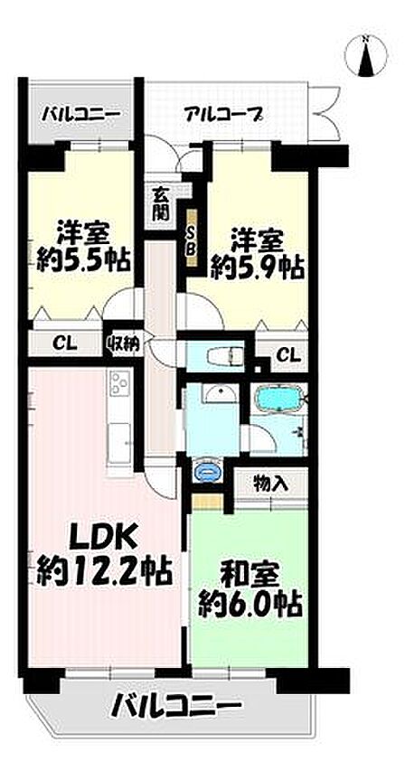 3LDK♪リビング12.2帖♪