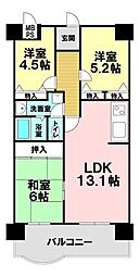 加古川グリーンシティB棟 3LDKの間取図画像