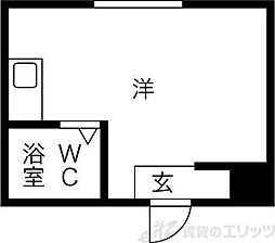 KSコート江坂東 3階ワンルームの間取り