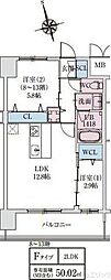 スプランディッドライズ新大阪ノース 2LDKの間取図画像