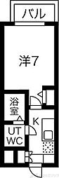アリビオ江坂南金田 7階1Kの間取り