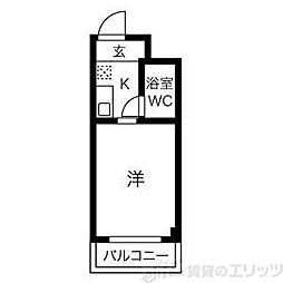 ICHIEI上新庄 1Kの間取図画像