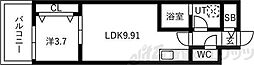 アートレジデンス梅田北I 1LDKの間取図画像