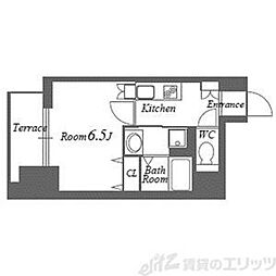 アクティ天満橋 1Kの間取図画像