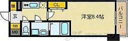 エスリード江坂公園 1Kの間取図画像