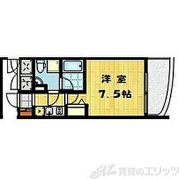 アスール江坂3rd 1Kの間取図画像