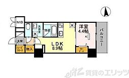グランセジュール江坂パーカー江坂ビル 1LDKの間取図画像
