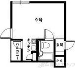 バトンルージュ 1Kの間取図画像