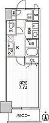 ラドゥセール梅田East 1Kの間取図画像