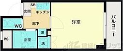 江坂ハイムタケダ8 1Kの間取図画像