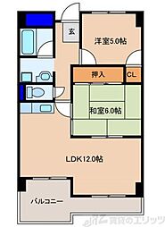 メゾンエルミタージュ 2LDKの間取図画像
