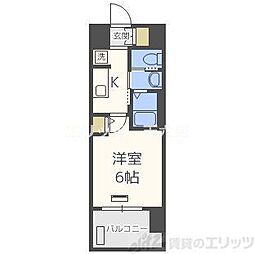 エステムコート梅田・茶屋町3ネクスタ 1Kの間取図画像
