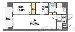 BRILLIANT扇町公園 1LDKの間取図画像