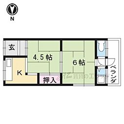 よすみコーポＢ棟 B110 1階2Kの間取り