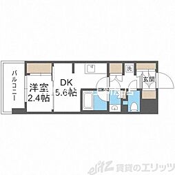 コンフォリア・リヴ南森町Q 2階1DKの間取り
