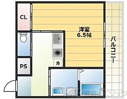 シャトレ下新庄 2階1Kの間取り