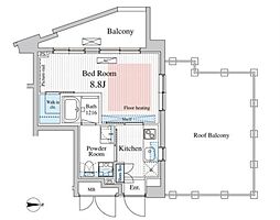 MiaCasa2 1Kの間取図画像