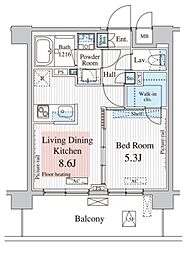 MiaCasa2 1LDKの間取図画像