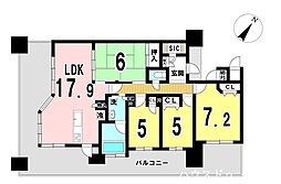 ライオンズ一宮ブライトマークス 4LDKの間取図画像