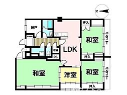 コーポ宇奈月 4SLDKの間取図画像