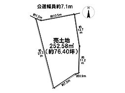 一宮市木曽川町黒田字往還南 建築条件なし土地