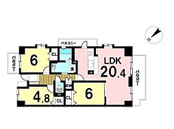グランドメゾン四日市 3LDKの間取図画像