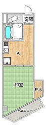 グレイス野里 1Kの間取図画像