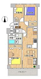 千船ビューハイツ 3LDKの間取図画像