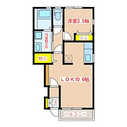 ブランドール 1LDKの間取図画像
