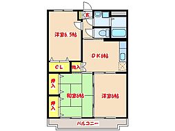 アネックスローズマンション 3DKの間取図画像