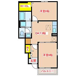 サンクレール 2DKの間取図画像